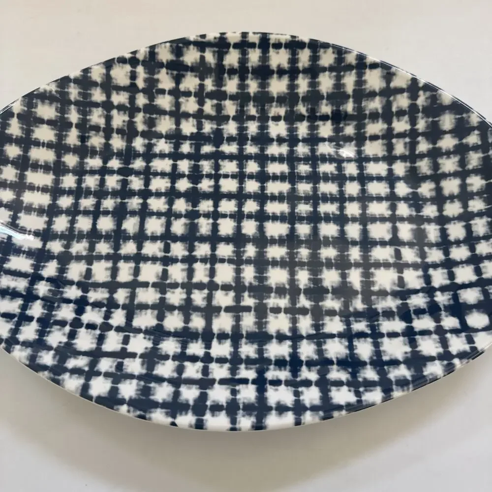 Crate and Barrel Oval Serving Platter Summer Beachy Abstract‎